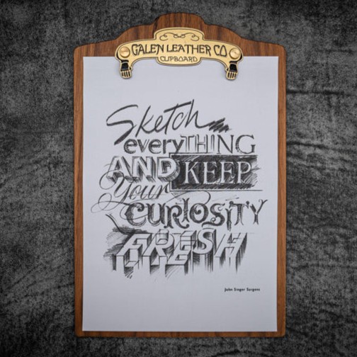 

GALEN LEATHER WOODEN A4 CLIPBOARD