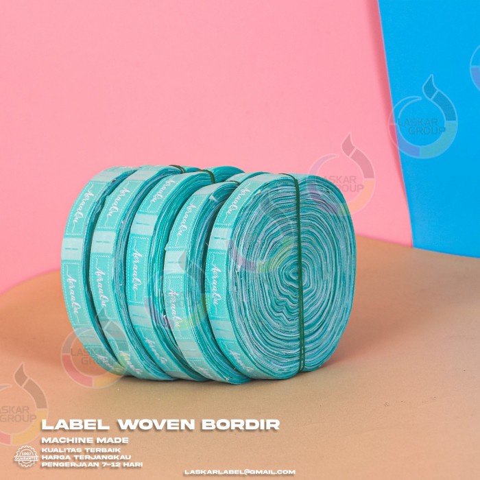 

pintar- 1-5 label woven bordir / label merek hijab / label baju distro / label
