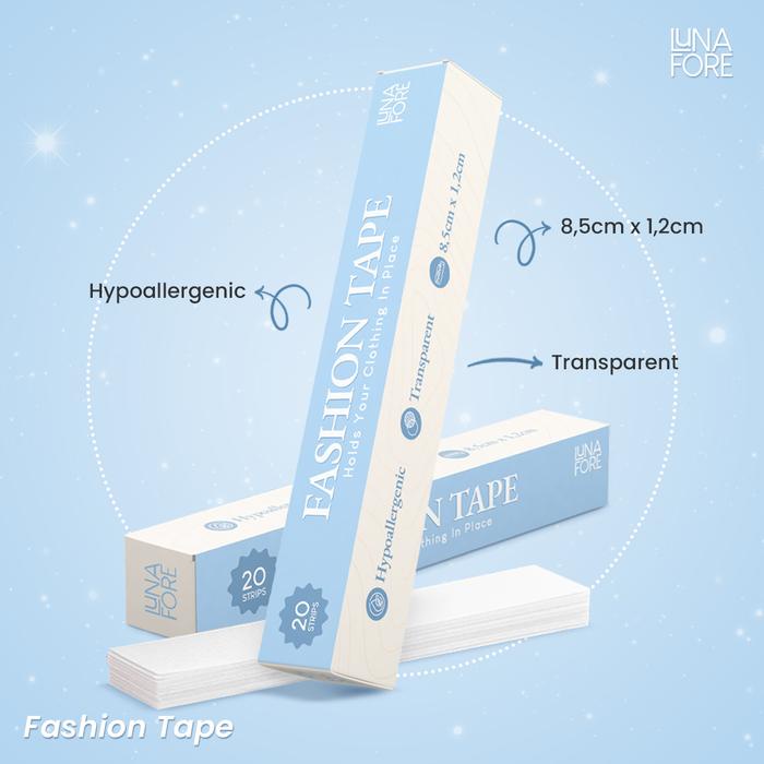 

pintar- Fashion Tape - Lunafore - 30 pcs / Perekat Pakaian Transparan / Double Tape Tip Baju