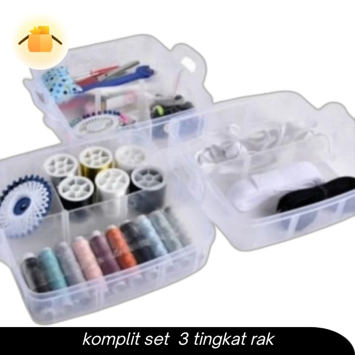 

Arthome Set Peralatan Jahit Dengan Kotak plastik / set peralatan jahit 221 pcs