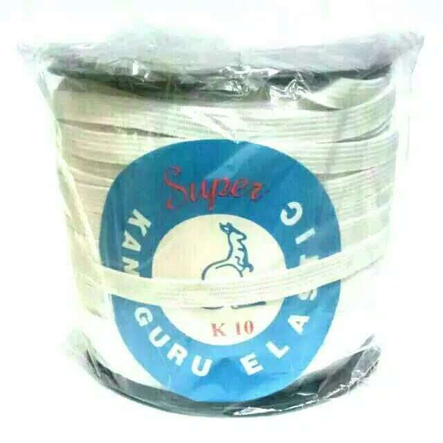 1 roll Karet Elastis 1 cm / Karet Kolor / Karet Baby hitam putih