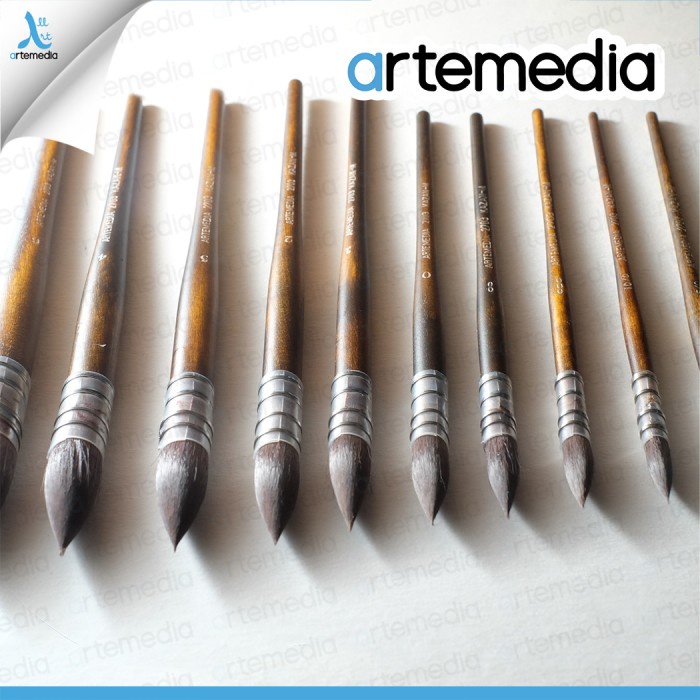 

pintar- Kuas Lukis Artemedia 2703 Round Squirrel Kazan-M Brush Short Handle