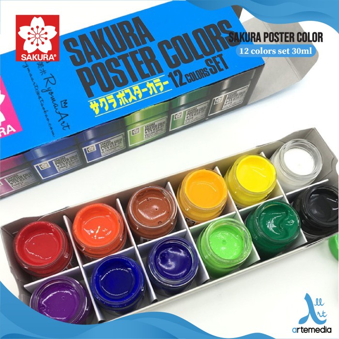 

pintar- Cat Poster Sakura 12x30ml Poster Color Set
