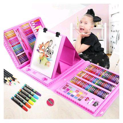 

pintar- Crayon Pensil Warna Art Set Isi 208 & 150 Pensil Warna Crayon Board Paper Brush Krayon