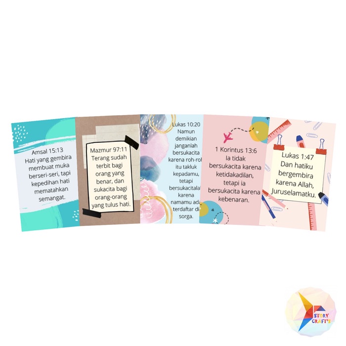

Sticker Ayat Emas Alkitab Tema suka cita Ukuran 2.65 Cm x 4,4cm Murah