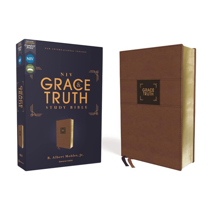 

NIV, The Grace and Truth Study Bible (Trustworthy and Practical Insights), Leathersoft, Brown,