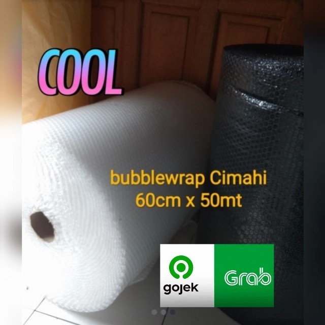 

party- Bubble Wrap 60cm x 50mt ECO hitam, bening via Gosend, Grab cimahi