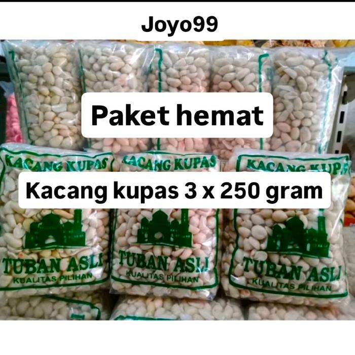 

STOK TERBATAS Kacang Kupas 3 Bungkus Kemasan -+ 250 Gram - Snack Makanan Ringan - Food Camilan
