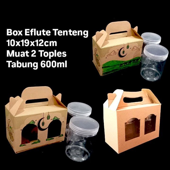 

party- Box Eflute Tenteng 10x19x12cm Muat 2 Tabung 600ml / 4 Tabung 300ml