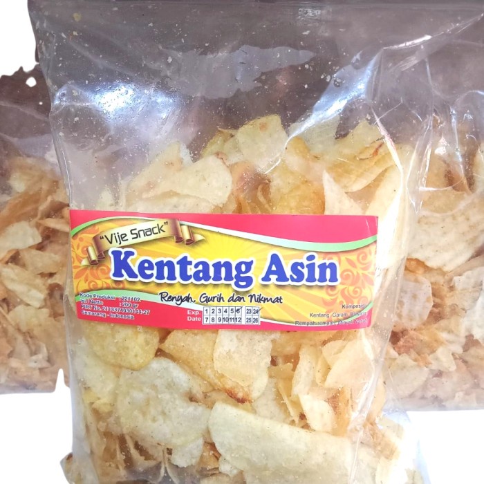 

GRATIS ONGKIR Kentang Asin Vije 200gr Snack Makanan Ringan Gurih Kudapan JJ654