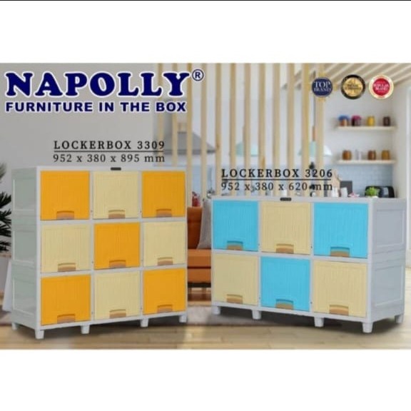 READY STOK LEMARI PLASTIK NAPOLLY/LOCKER BOX NAPOLLY