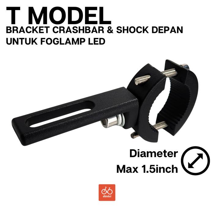TERLARIS ICC T Model Bracket Crashbar Shock Motor Kecil Untuk Lampu Tembak Foglamp LED Motor