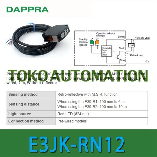 E3JK-RN12 E3JK RN12 E3JKRN12 E3JK NPN PHOTOELECTRIC SENSOR OH09