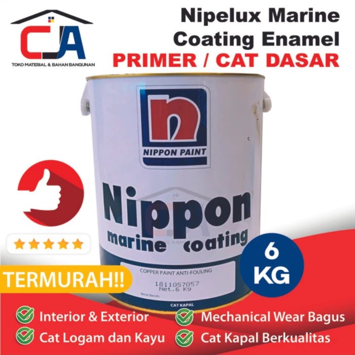 Cat Kapal Nippon Paint Primer Nippelux Enamel Marine Coating Red Oxide -Gratisongkir