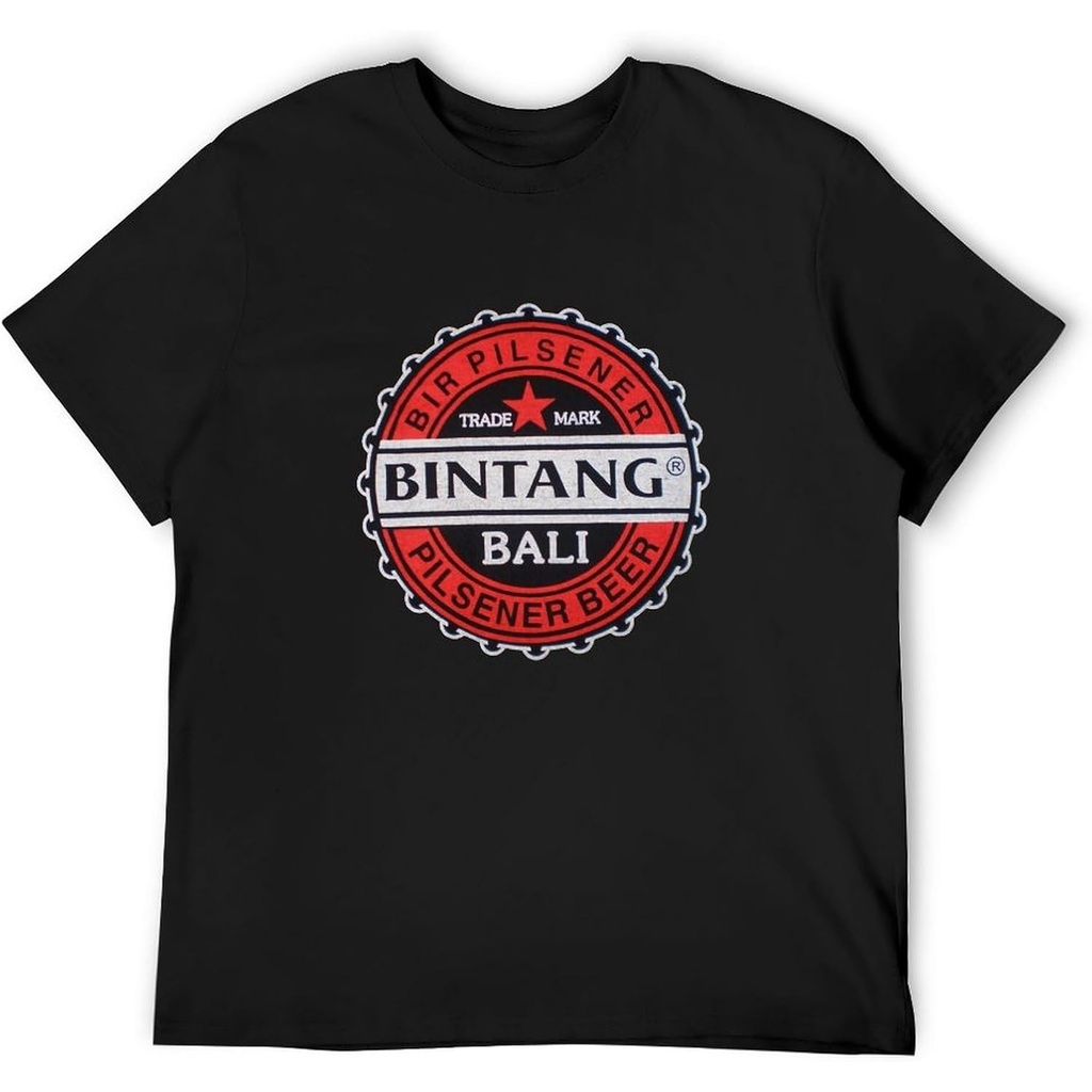 Kaos Bir Pilsener Bintang Bali Kaos Atasan Motif Grafis untuk Pria Hitam