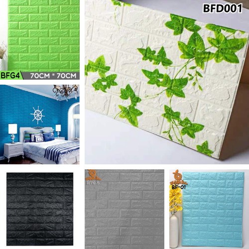 GRATIS ONGKIR Wallpaper 3D Brick Dekorasi Dinding Wall Foam Brick 3D 38Cm X 70Cm