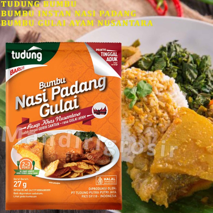 

UT376 Bumbu Instan Nasi Padang * Tudung * Bumbu Rasa Gulai Ayam * 27gr FREE ONGKIR