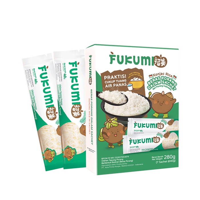 

Lezat- Fukumi Konjac Rice / Shirataki Atau Beras Porang 7X40 Gr Box