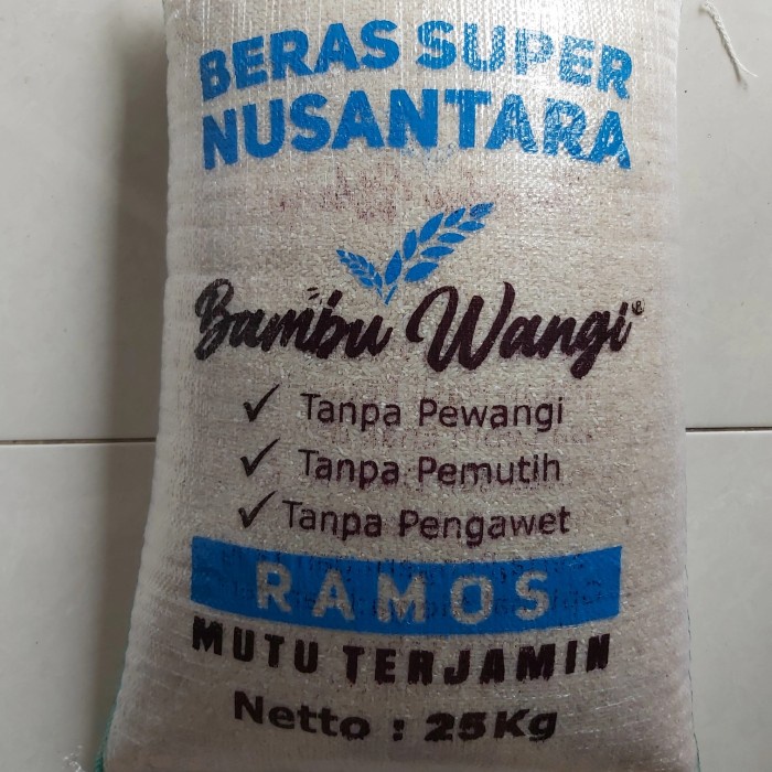 

Lezat- Beras Ramos - Merk bambu wangi 25 KG (khusus instan)