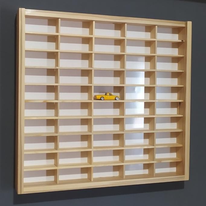 RAK HOTWHEELS ISI 50 FULL KAYU - RAK DIECAST KAYU 50 - TANPA COVER