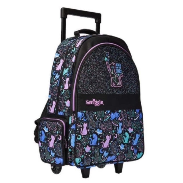 Smiggle Starry Cat Trolley Backpack/Tas Koper Anak SD/Tas Sekolah/Kado