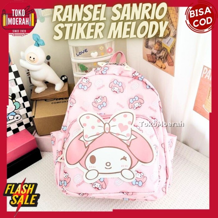 RANSEL SEKOLAH ANAK MELODY LUCU IMUT TAS RANSEL SANRIO STIKER MY MELODY UNIK MURAH TAS MY MELODY