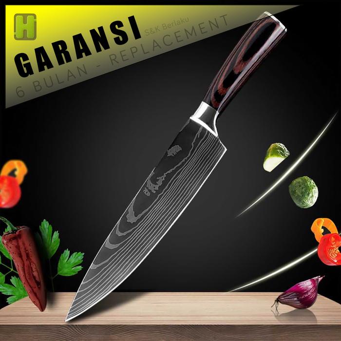 PREMIUM [COD] Pisau Dapur Daging Tulang Sayur Sayuran buah Bumbu Super Tajam Stainless Steel Baja