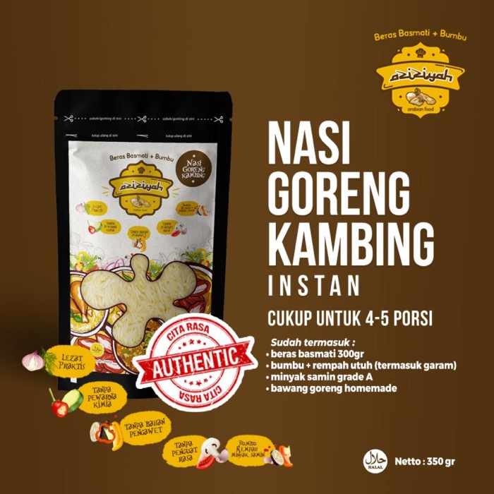 

KF532 NASI GORENG KAMBING AZIZIYAH AL MUMTAZZA BUMBU INSTAN INSTANT GRATIS ONGKIR