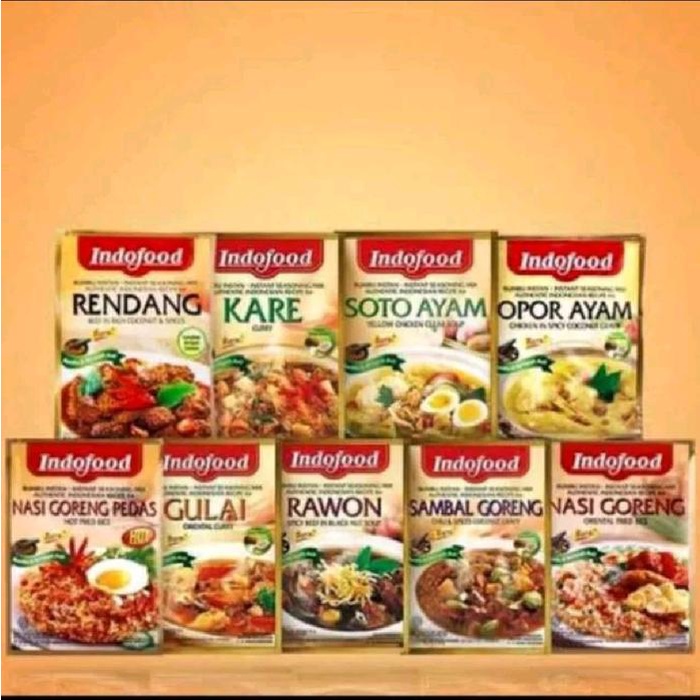 

CN960 INDOFOOD Bumbu Instan 45 gram - Rendang Opor Soto Gulai OBRAL