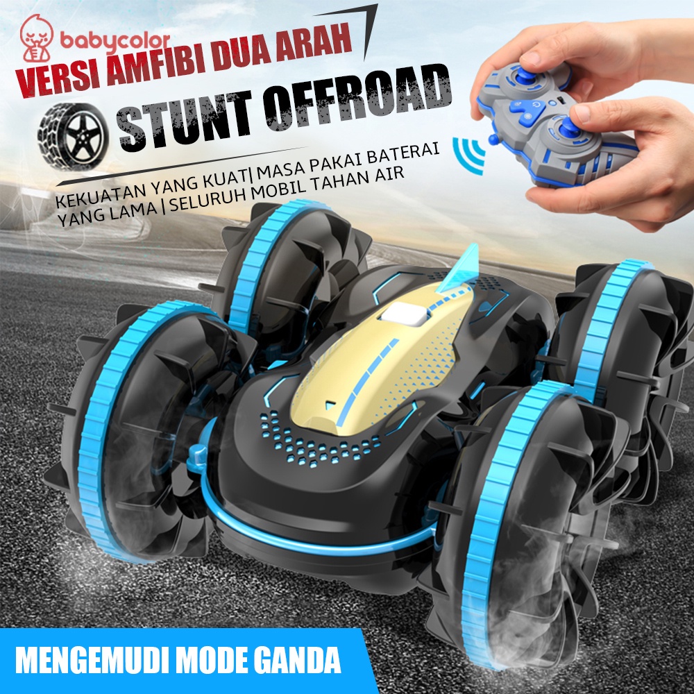 BABYCOLOR Kedap Air Mobil Remote Control Stunt Car Mobil RC Amfibi Stunt Elves Car Remote Control
