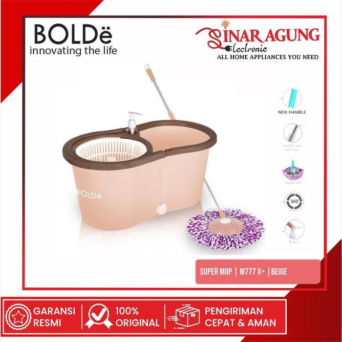 PREMIUM BOLDE ALAT PEL SUPER MOP M 777 (DIJAMIN 100% ORI) BEIGE Kain Lantai