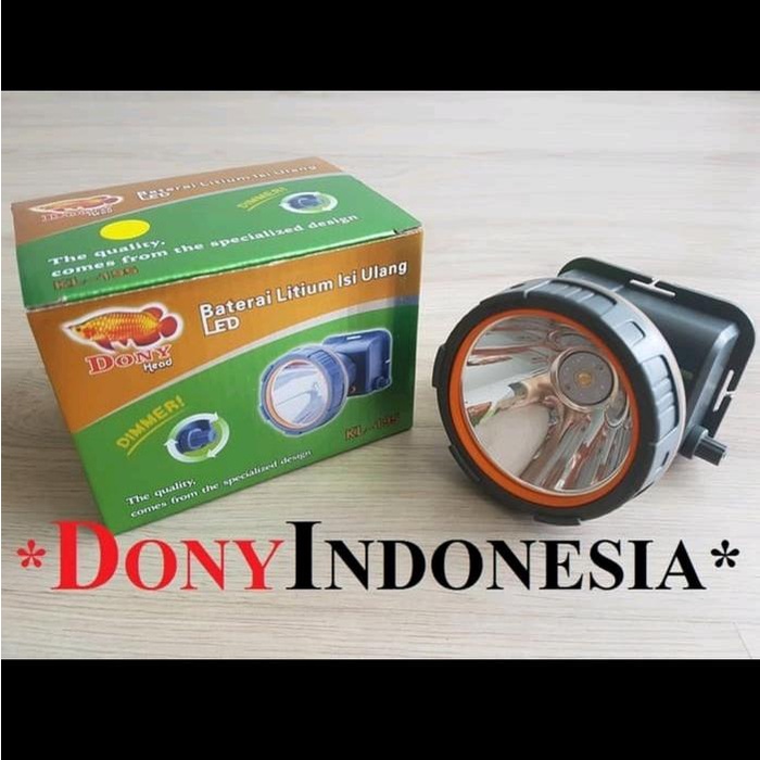 PREMIUM Senter Kepala Dony KL-195 KL 195 Saklar Dimmer 10w ORIGINAL GROSIR Head Lamp Cas Charge