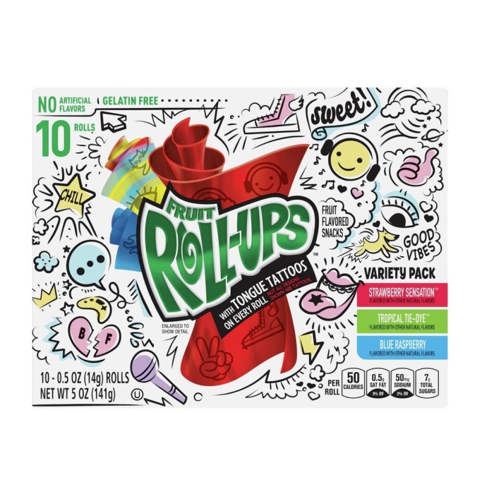 FRUIT ROLL-UPS VARIETY PACK PRODUCT OF USA PERMEN CANDY IMPORT