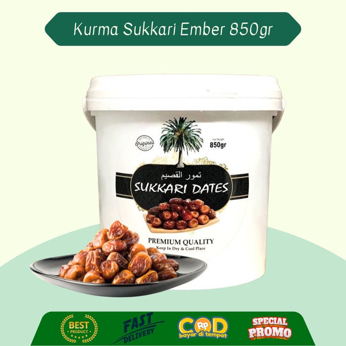 

Lezat- Kurma Sukari 850 Gram Kemasan Ember Sukari Basah Empuk