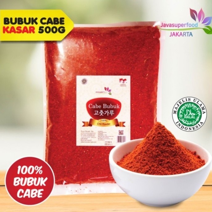 

Lezat- gochugaru - cabe bubuk kasar korea 1kg / level 30 / chili powder cabai