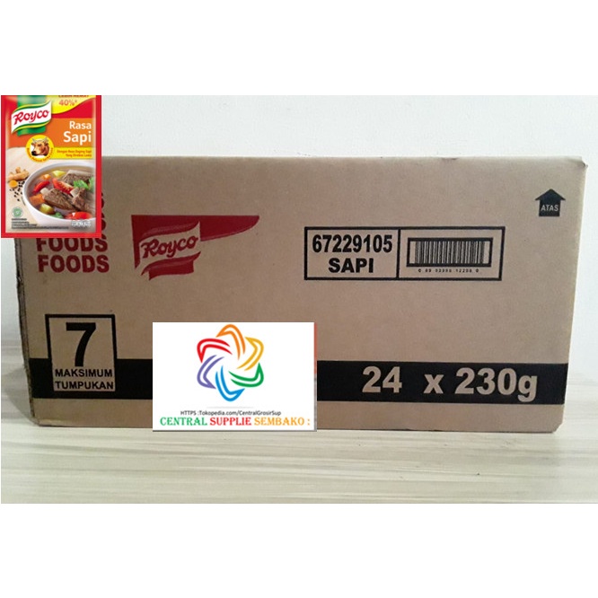 

Lezat- Royco Rasa Sapi Bumbu Penyedap [230gram /24 pcs /1 karton ]