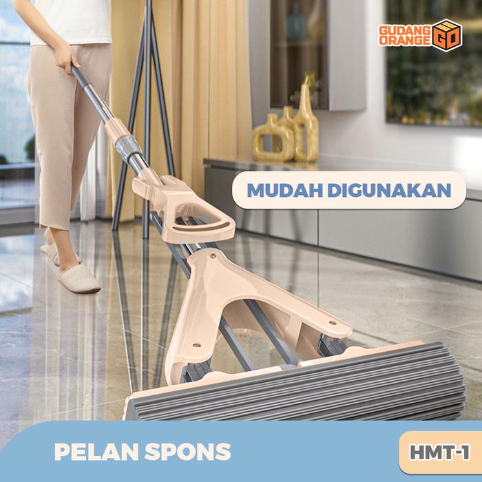 GO - Alat Pel Spon Otomatis Pembersih Lantai Karet Alat Pel Pengering Lantai Spon Tebal Menyerap Air
