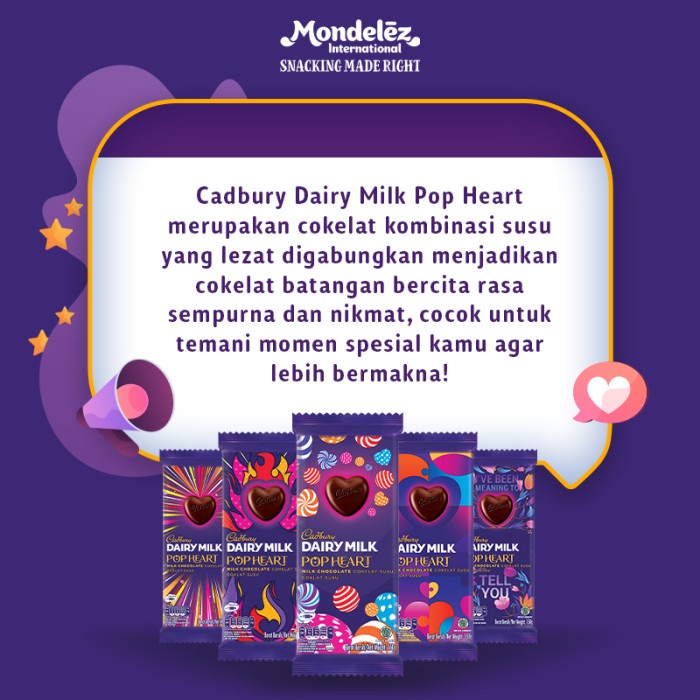 

Cadbury Dairy Milk Coklat Pop Heart 150g [Buy 2 Get 1]