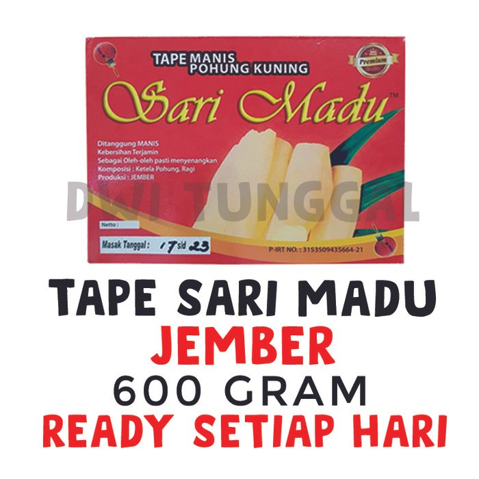 

(GoodSeller) Tape Sari Madu Jember Asli 600 gram Ready hampir setiap Hari