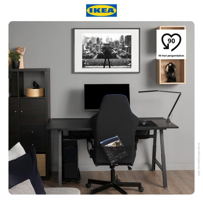 IKEA UTESPELARE Meja Gaming / Kerja Minimalis Hitam 160x80 cm