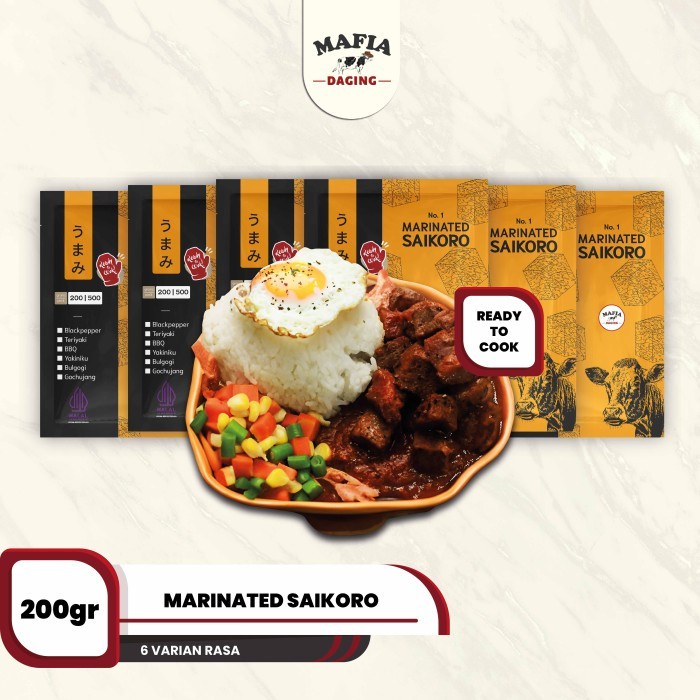 

Lezat- Marinated Saikoro 200 gram / Saikoro Marinasi Siap Masak 100% Halal