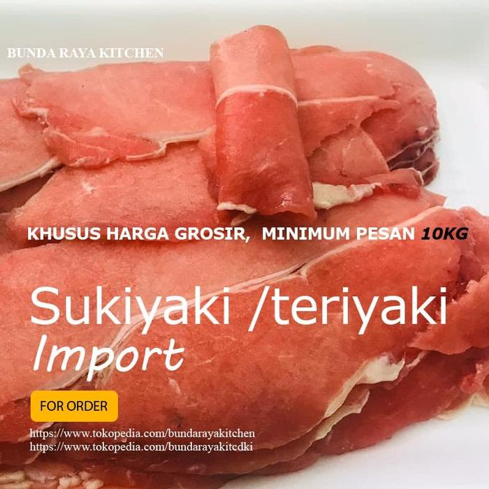 

Lezat- Premium Beef Sukiyaki / HARGA GROSIR/Teriyaki/ Halal / pack 1 kg