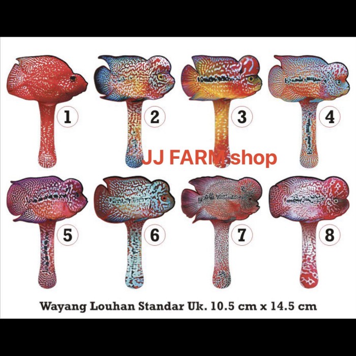 Wayang ikan louhan full aclyric stick full kuat ukuran besar