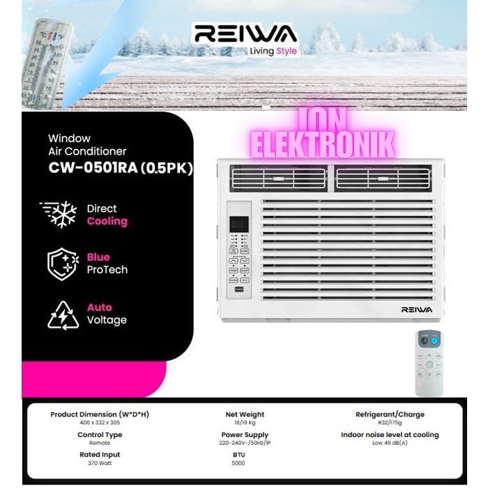 AC WINDOW REIWA CW-0501RA 0,5 PK AC Window 1/2 PK