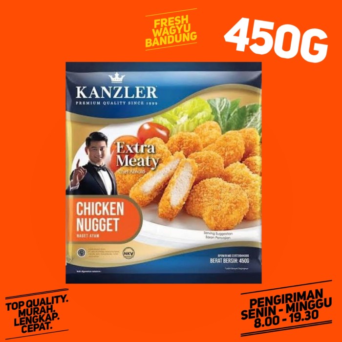 

Lezat- KANZLER CHICKEN NUGGET NAGET AYAM PREMIUM 450g