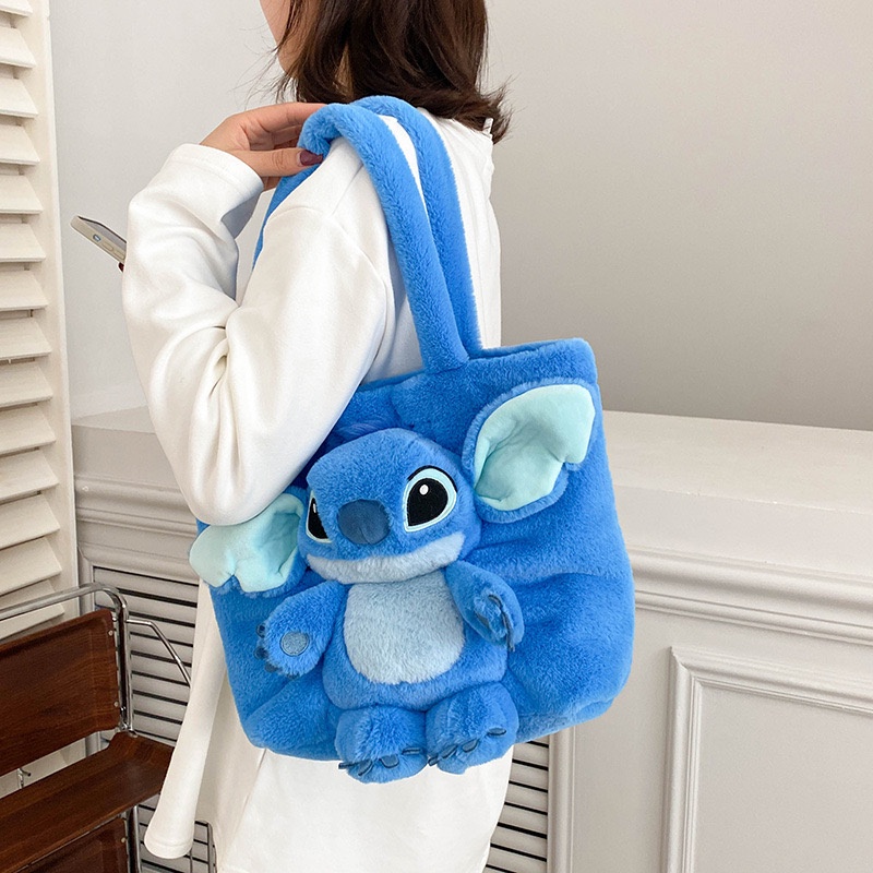 Disney New Lilo & Stitch Plush Toys Kawaii Plush Messenger Bag Girl Handbag Anime Stuffed Toys