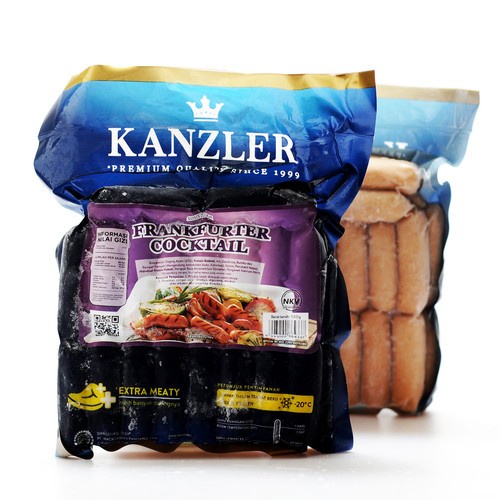 

Lezat- Kanzler sosis ayam Frankfurter cocktail 500 gr