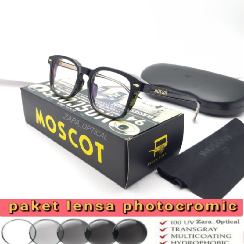TrendyGaya- Kacamata Frame moscot paket Lensa minus photocromic