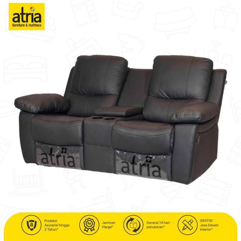 Atria Sofa Recliner 2 Seat Livana With Storage Hitam *