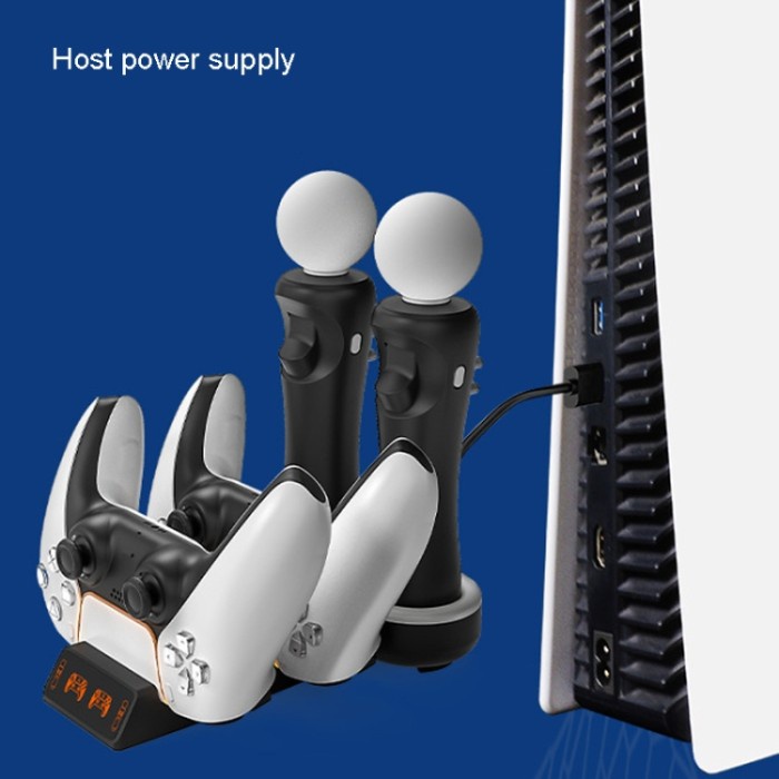 TERBARU SS20710 - IPLAY PS5 PS VR MOVE CONTROLLER 4 IN 1 CHARGING STATION DOCK READY